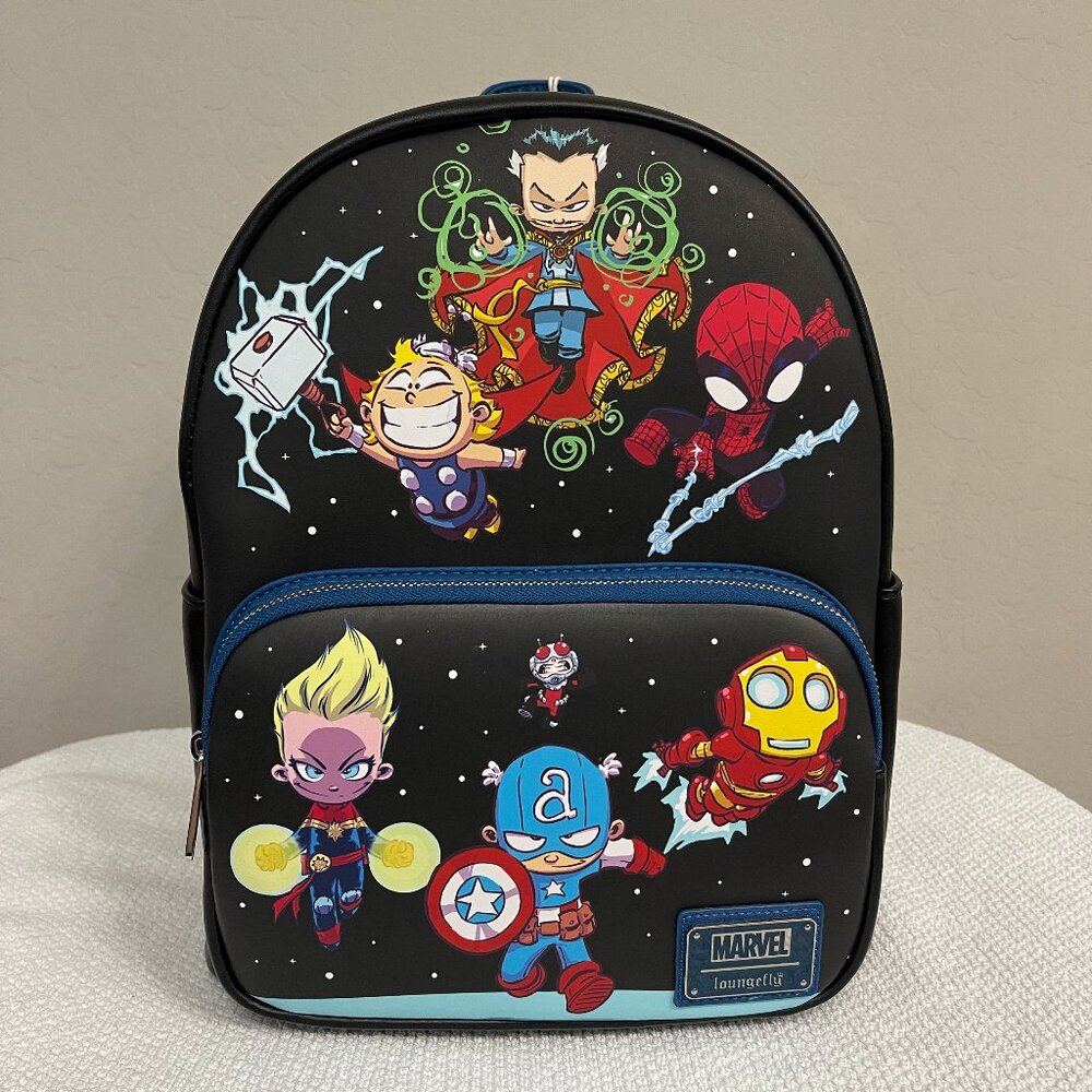 LOUNGEFLY ~ Disney Marvel Avengers: Endgame Chibi Print Mini Backpack - NWT!